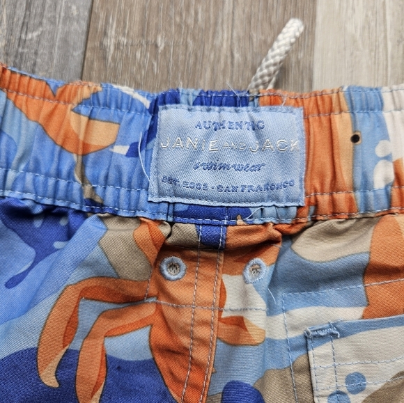 Janie And Jack Boy's 2T Swim Trunks Mesh Lined Crab Prints - Picture 6 of 6